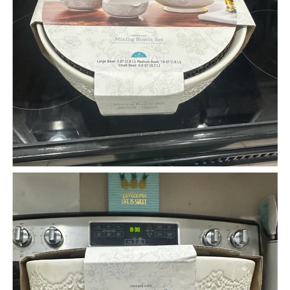 The Pioneer Woman White Lace Mixing Bowls Set